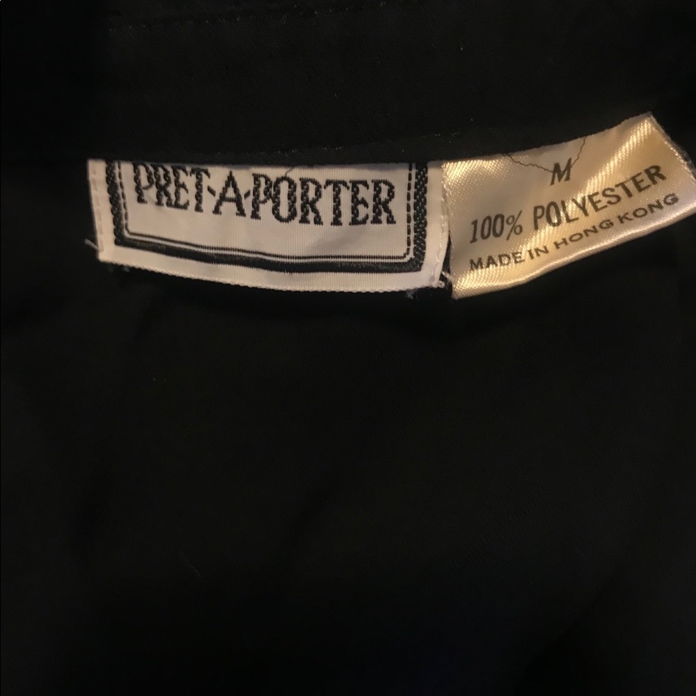 PRET-A-PORTER black blouse with ruffled collar - Picture 3 of 3